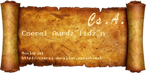 Cserei Aurélián névjegykártya
